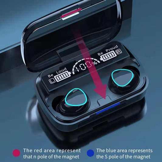 Bluetooth Earbuds Black with Charging Case