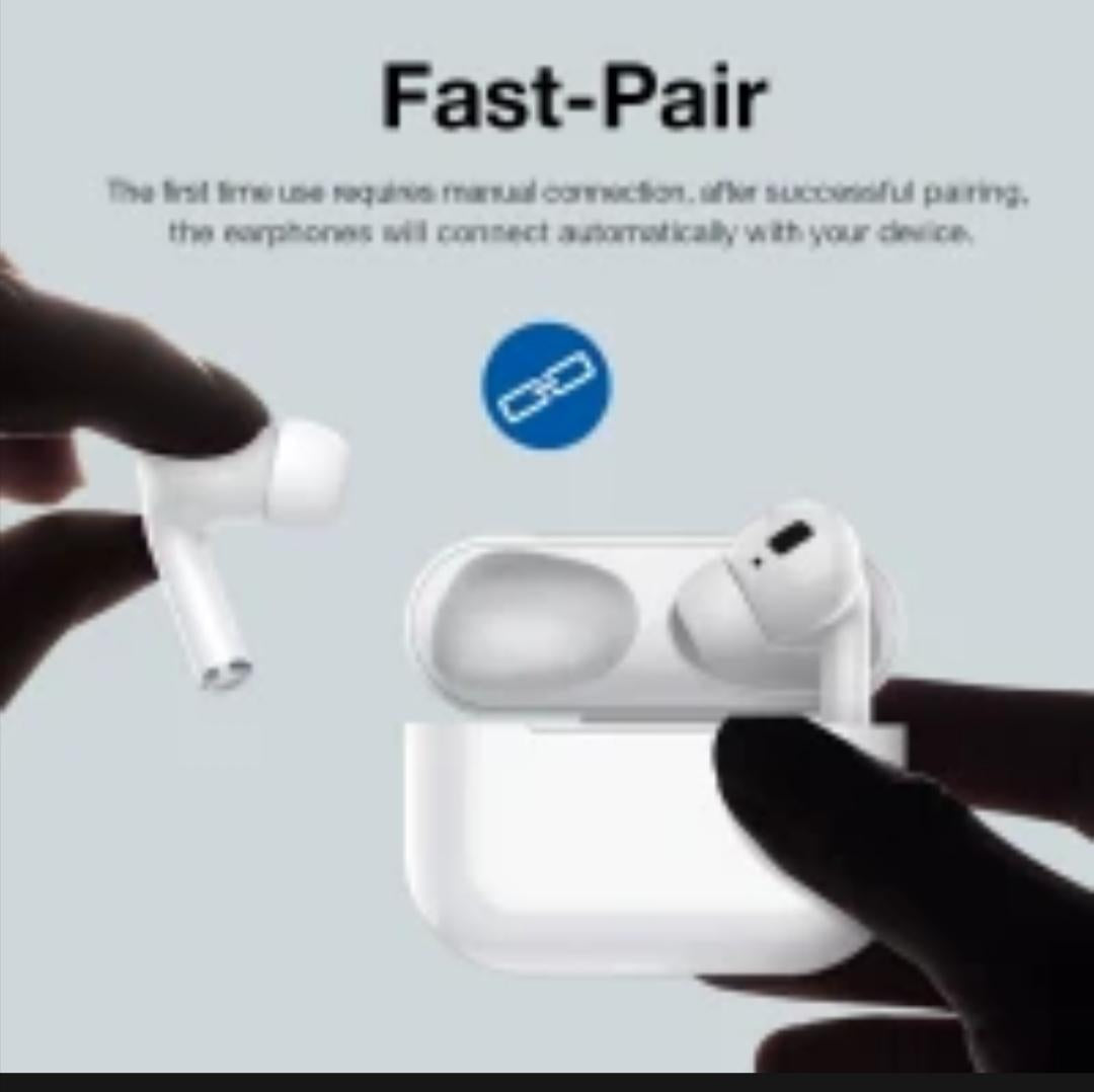 White Noise-Cancelling Earbuds with Bluetooth 5.3