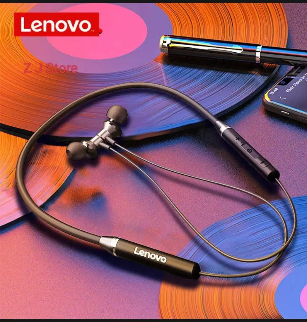 Lenovo Bluetooth Neckband Black Noise Cancelling Wireless