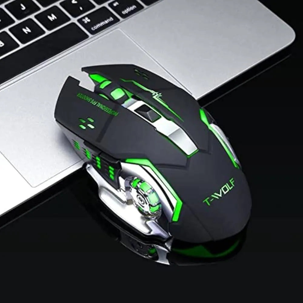 RGB Gaming Mouse Wireless Rechargeable Black