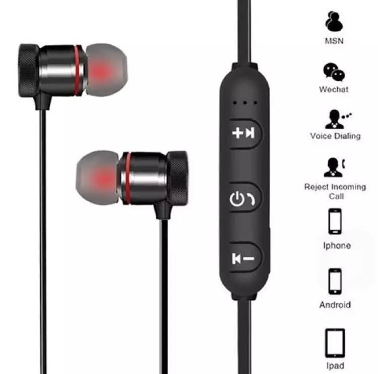 Bluetooth Sport Earphones Black Magnetic Neckband Fast Charge