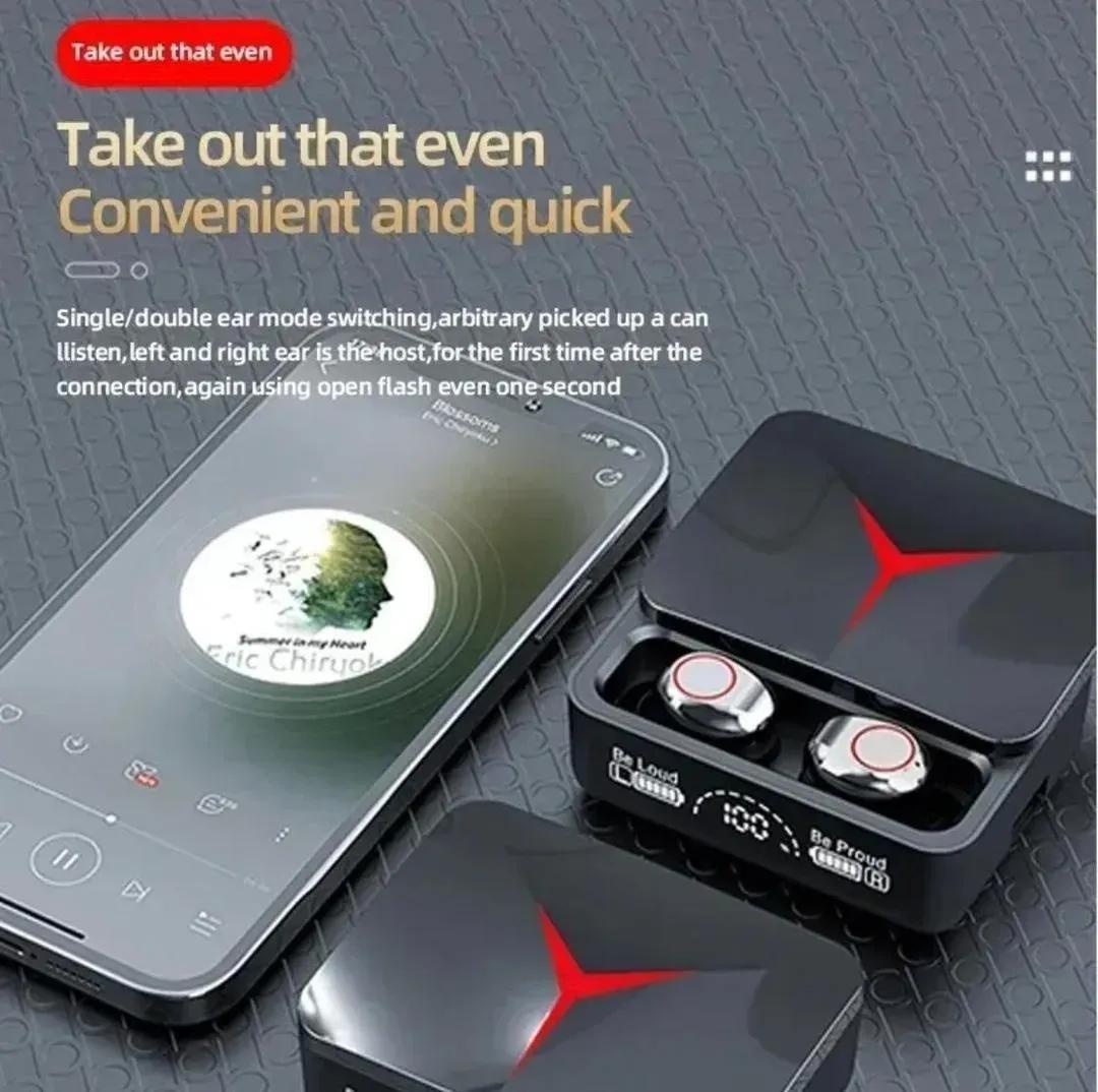 Black Long-Lasting Battery With Fast Charge Earbuds