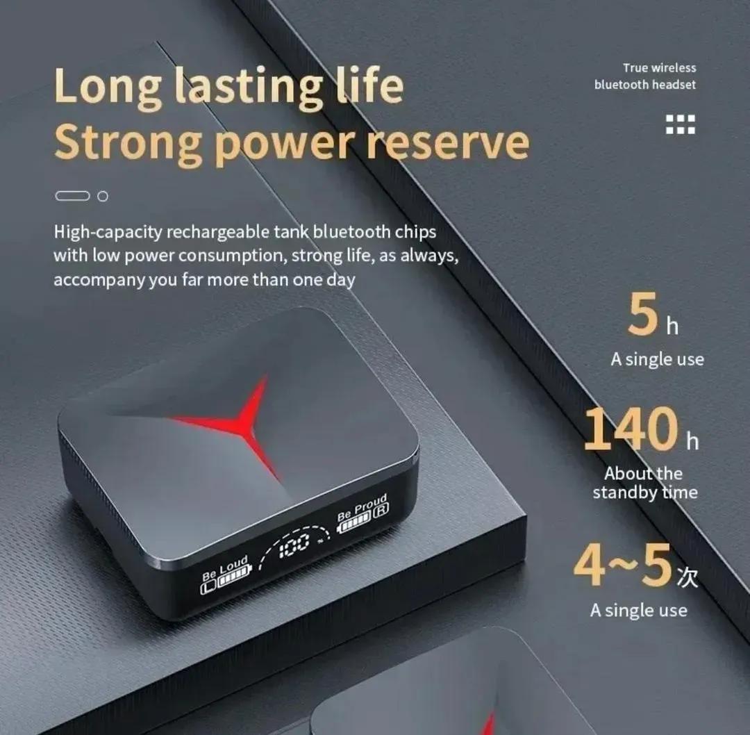 Black Long-Lasting Battery With Fast Charge Earbuds