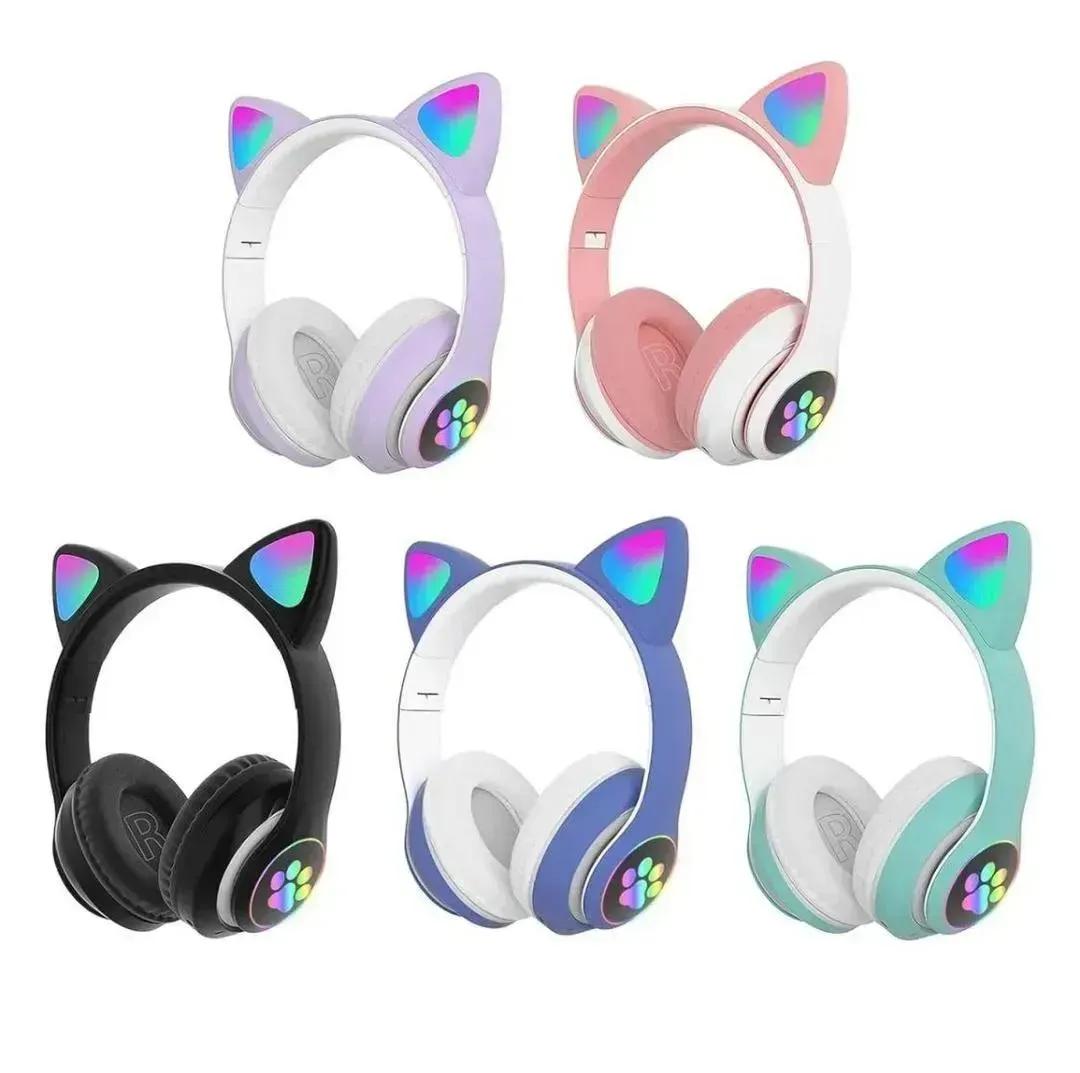 Wireless Cat Ear Headphones with LED Lights