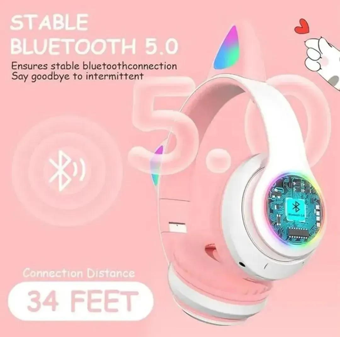 Wireless Cat Ear Headphones with LED Lights