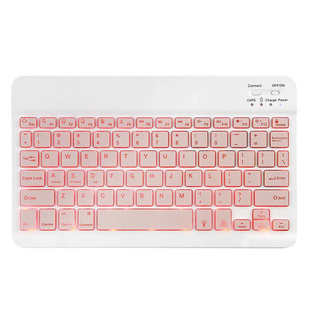 Bluetooth Keyboard Mouse Set for Tablets Android Apple Universal Wireless Backlit Pink
