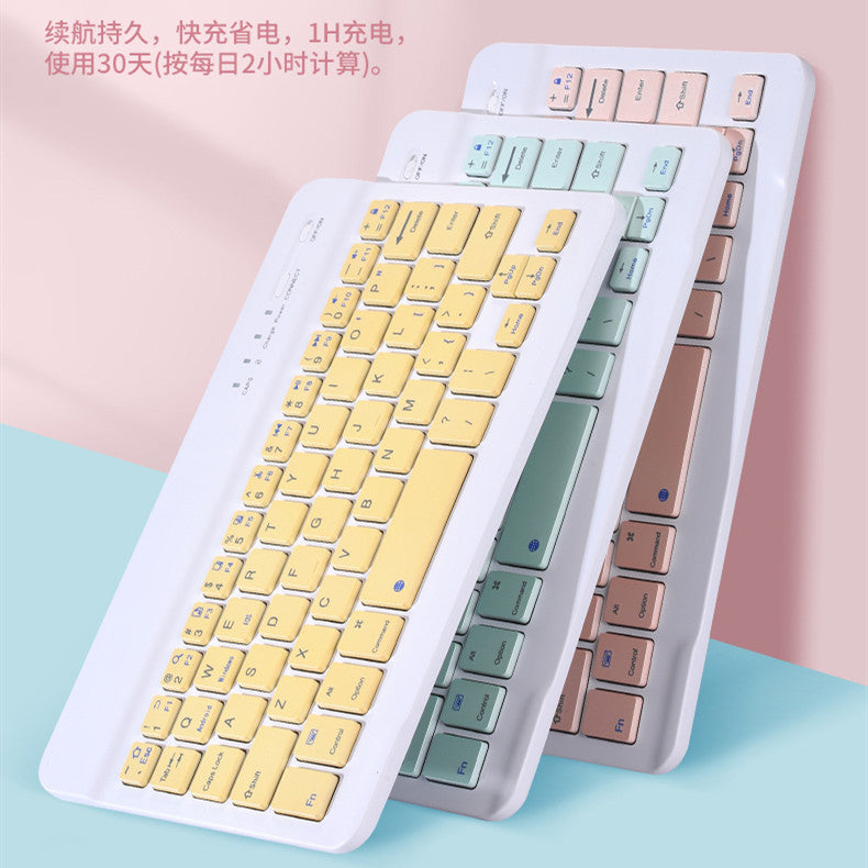 Bluetooth Keyboard Mouse Set for Tablets Android Apple Universal Wireless Backlit Pink